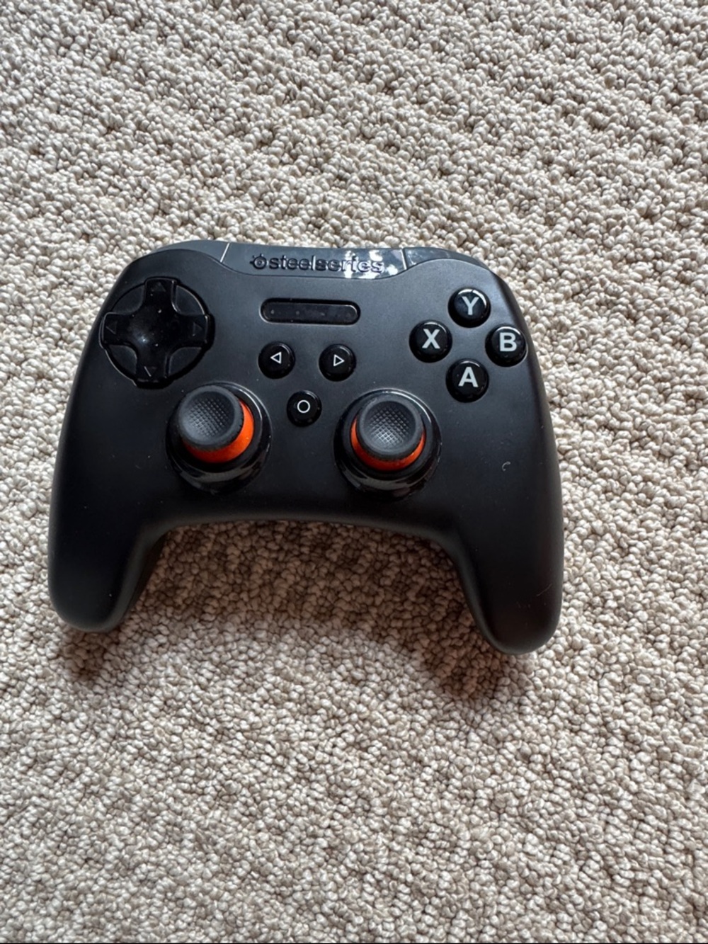 SteelSeries Black Wireless Gaming Controller with Orange Accents